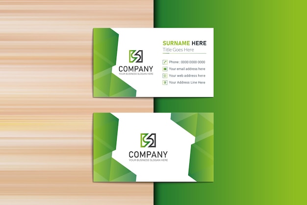 Green Gradient Creative Flat design business card template