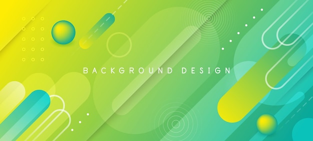 Green gradient geometric rounded square circle shape vector design for background and your business