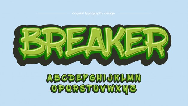 Vector green graffiti artistic typography graphic style