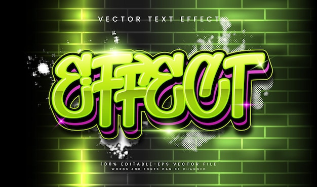 green graffiti editable text effect suitable for street art or graffiti concept