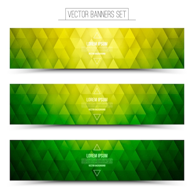 Set di banner web grafico verde