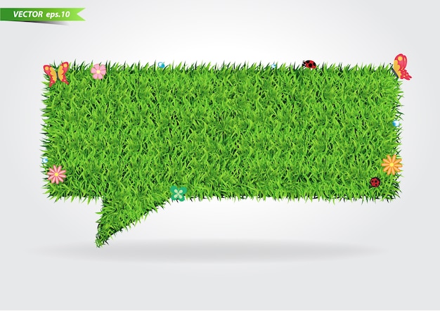 Green grass ecological concept for Speech bubble