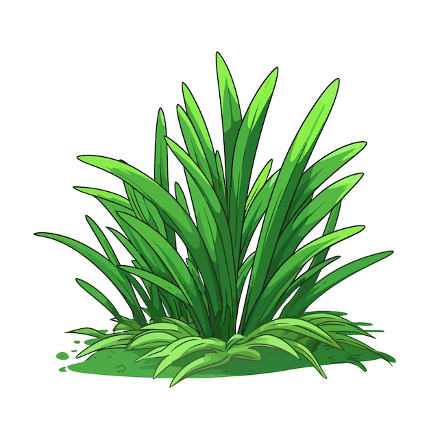 Green grass Green grass silhouette isolated on a white background Vector illustration