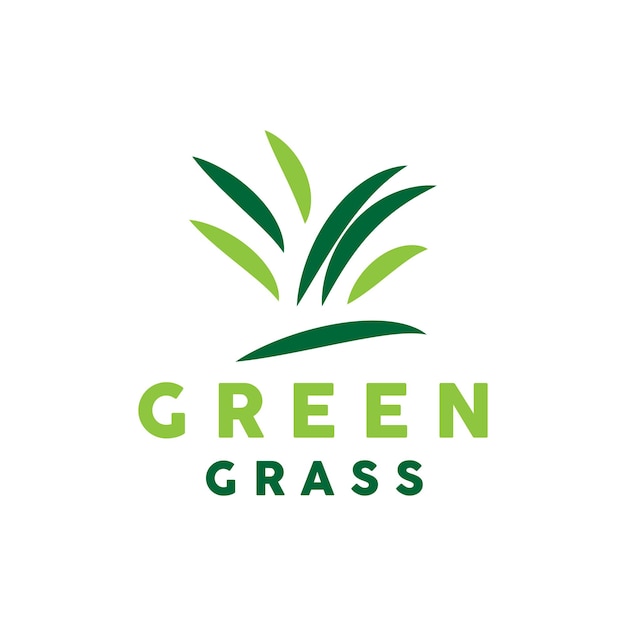 Green Grass Logo Nature Plant Vector Agriculture Leaf Simple Design Template Icon Illustration