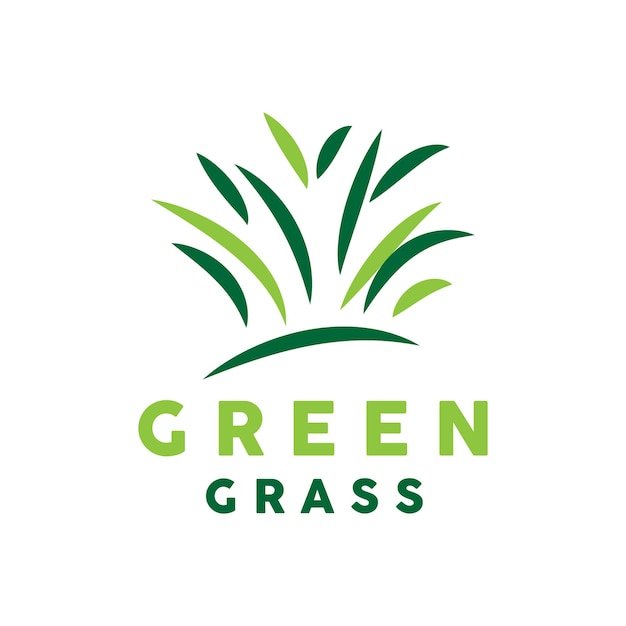 Green Grass Logo Nature Plant Vector Agriculture Leaf Simple Design Template Icon Illustration