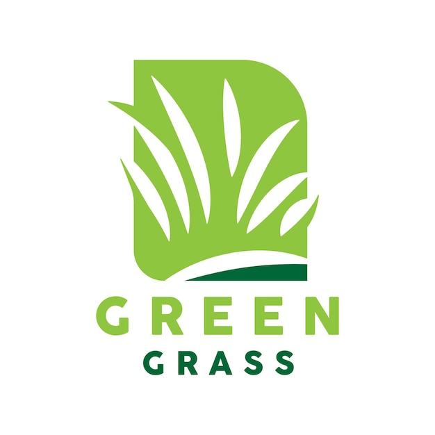 Green Grass Logo Nature Plant Vector Agriculture Leaf Simple Design Template Icon Illustration