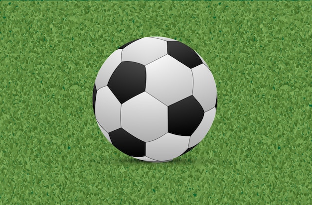 Green grass texture with soccer ball 