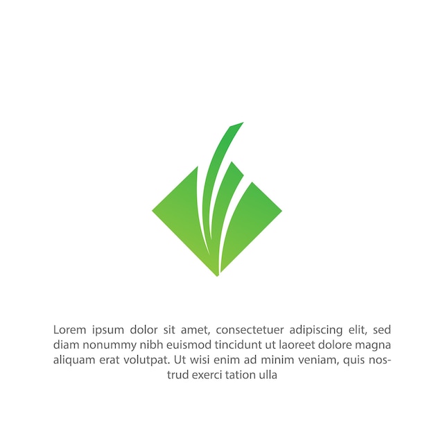 Дизайн логотипа вектора зеленой травы