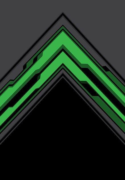 검은 기술 배경으로 녹색 회색 화살표 사이버.