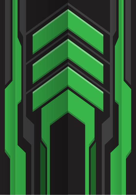 Vector green gray arrow futuristic technology background.