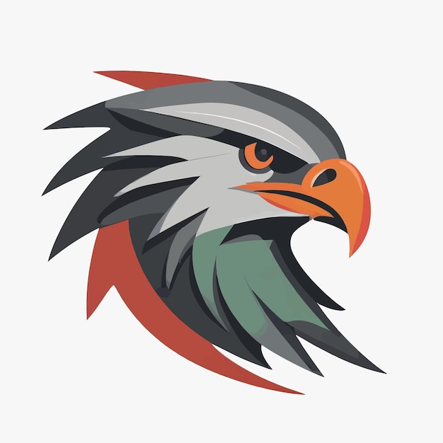 зеленый и серый логотип орла на белом фоне