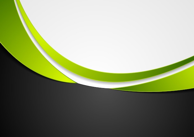 Green grey and black abstract wavy background