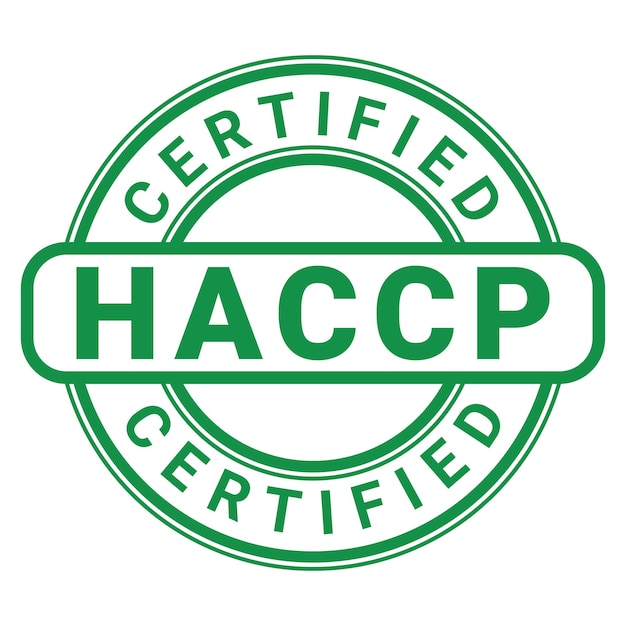 녹색 HACCP 인증된 고립된 스 ⁇ 프 스티커  ⁇ 터 그림