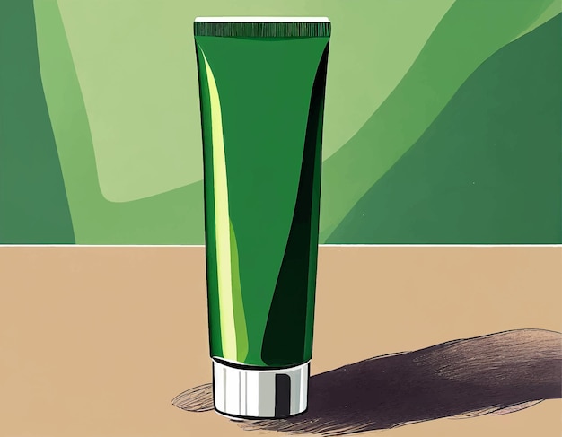 Vector green hand cream tube mockup