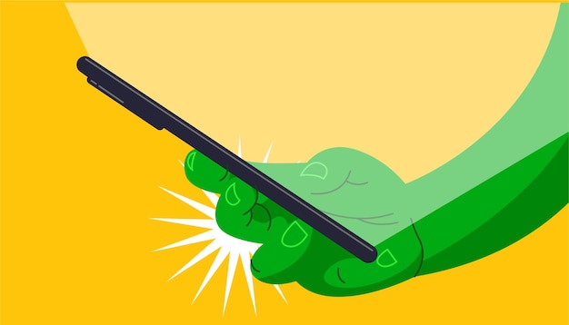 Green handholding phone