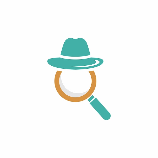 A green hat and a magnifying glass with a blue hat on it.