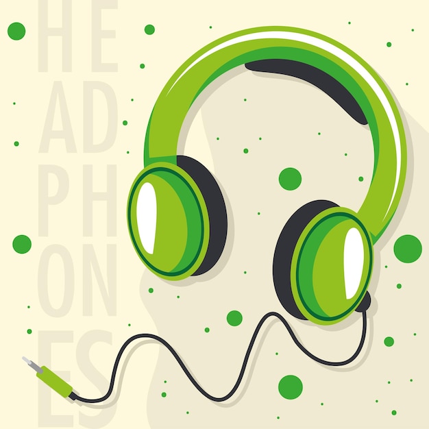 Green headphones gadget