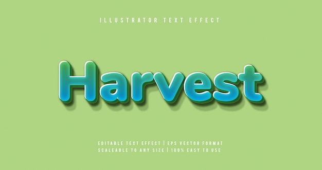 Green healthy harvest text style font effect