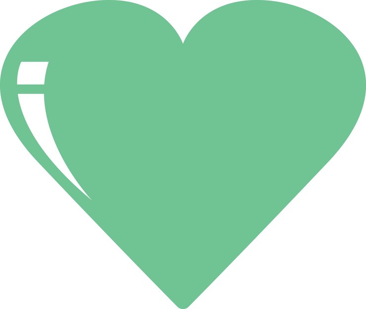 Premium Vector | Green heart clipart vector file