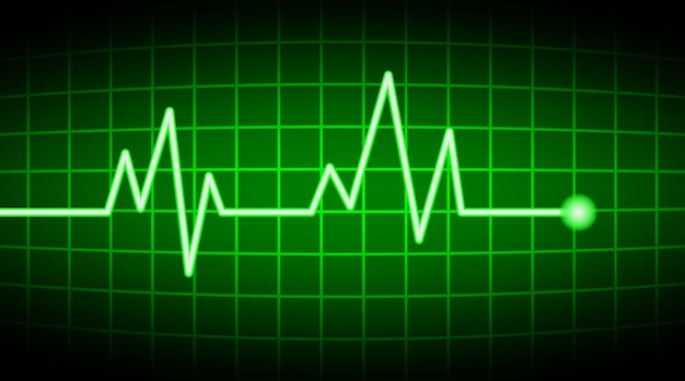 Schermo della frequenza cardiaca verde