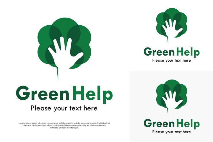 Vector green help logo template illustration