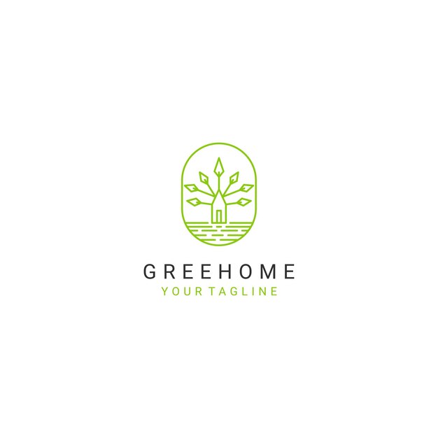 Green home logo desing icon vector