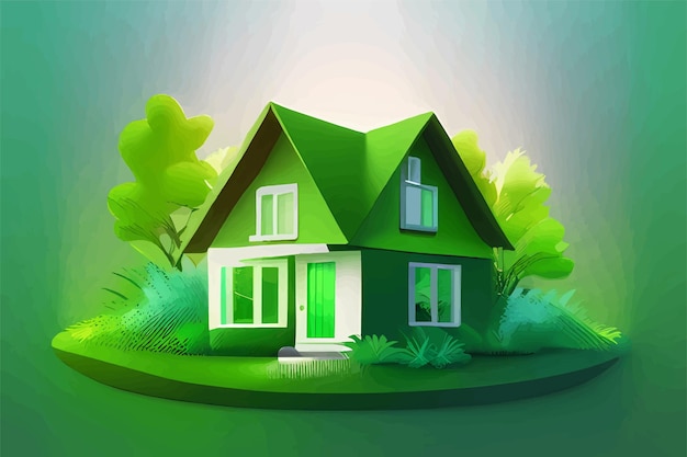 Green home In Natural Background