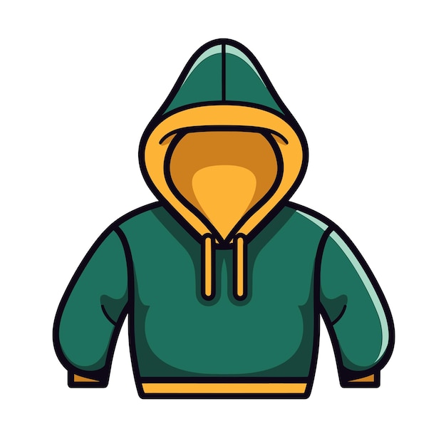 Vector a green hoodie with a hood that says 