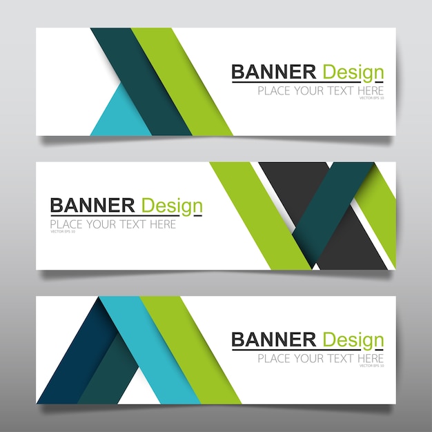 Green horizontal business banner layout template.