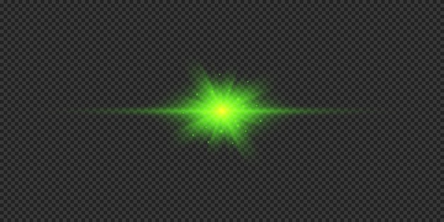 Vector green horizontal light effect of lens flares