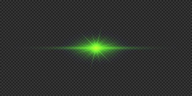 Vector green horizontal light effect of lens flares