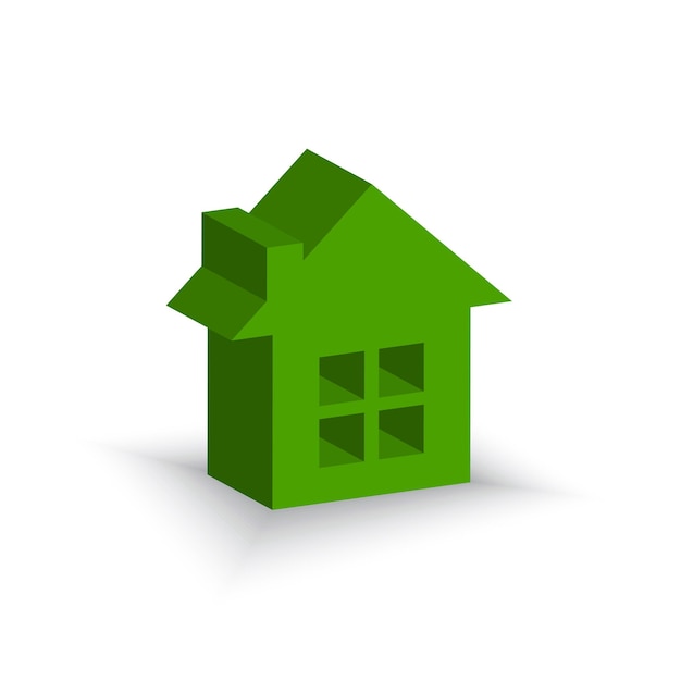 Green house energy saving High quality 3d home icon Vector illustration