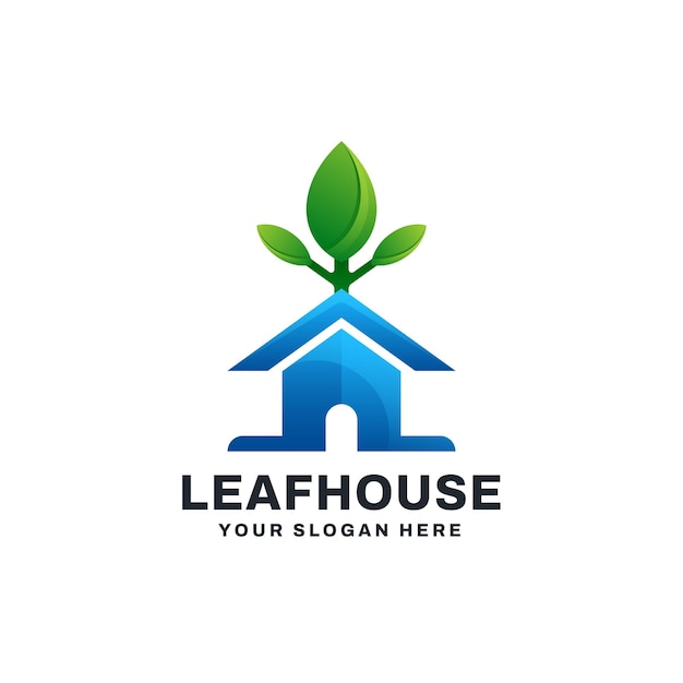 Green House Gradient Logo Vector Icon Illustration