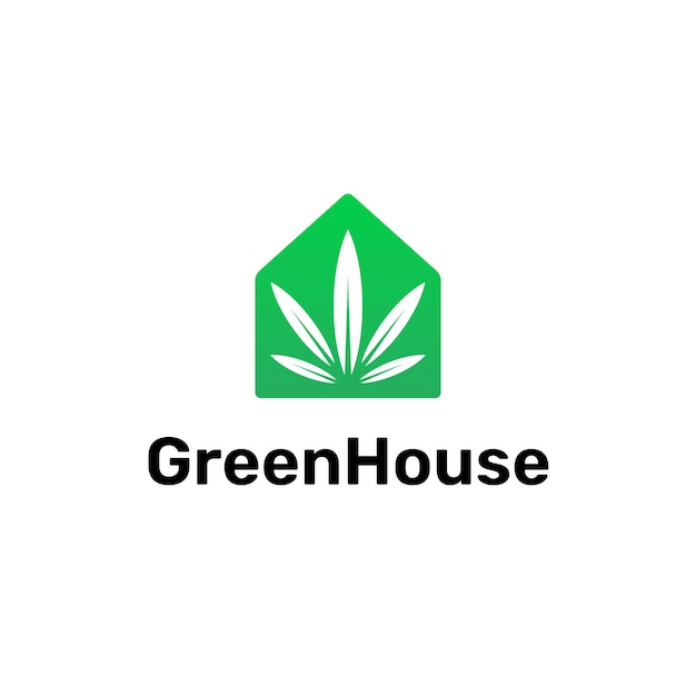 Vector green house leaf logo