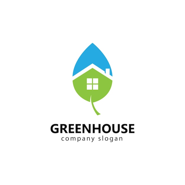 Green house logo design illustration