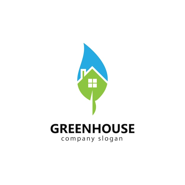 Green house logo design illustration