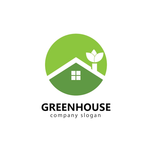 Green house logo design illustration