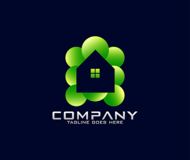 Green House Logo Design vector Nature House Logo