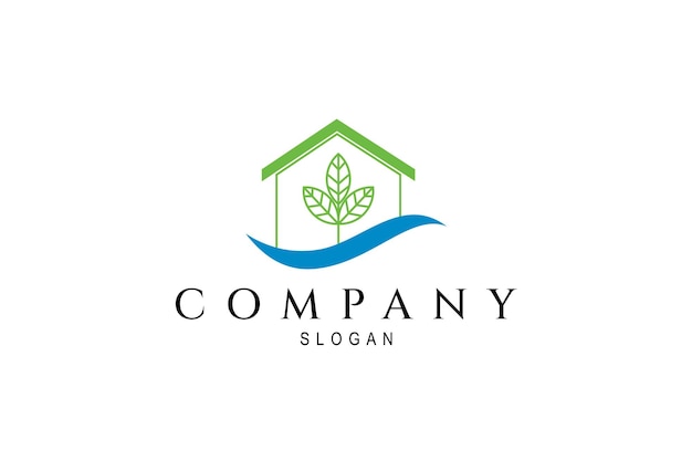 Green house logo design vector