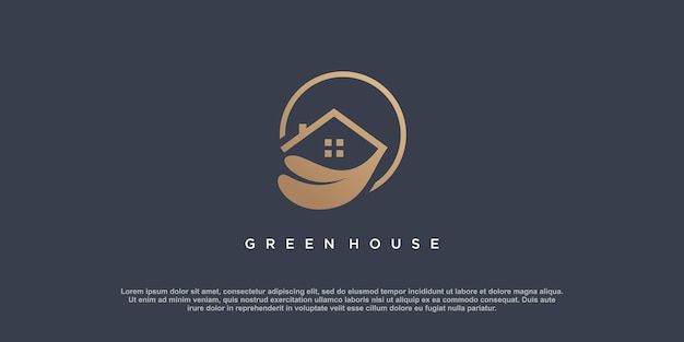 Green house logo design with creative concept