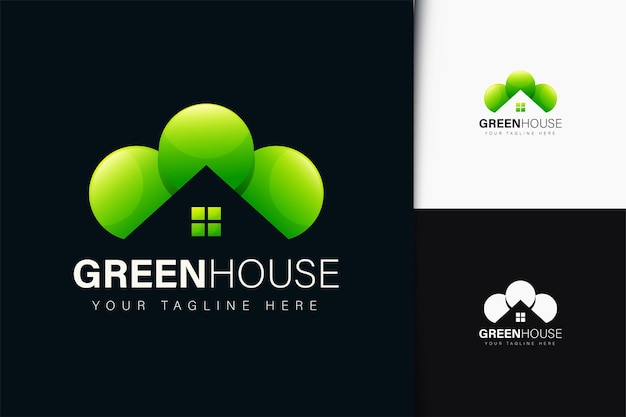 Green house logo design with gradient