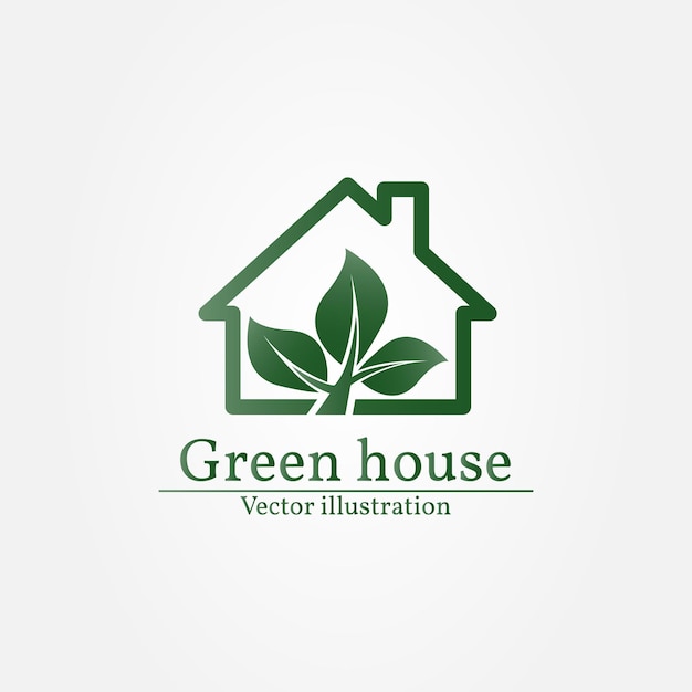 緑の家のロゴ エコハウス ベクトル