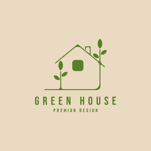 green house logo nature design template vector illustration design