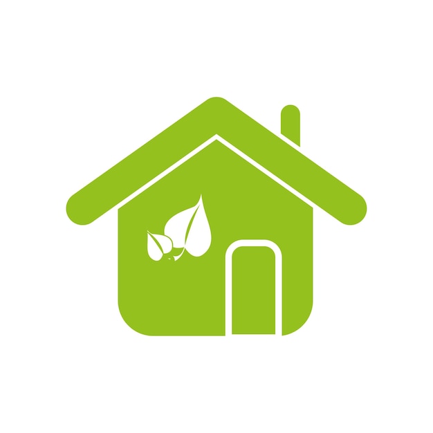 グリーンハウスのロゴ コンパクト・グッド・ナチュラル ロゴ 建物 ベクトルイラスト ストックイメージ