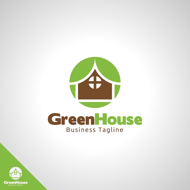 Vector green house logo template