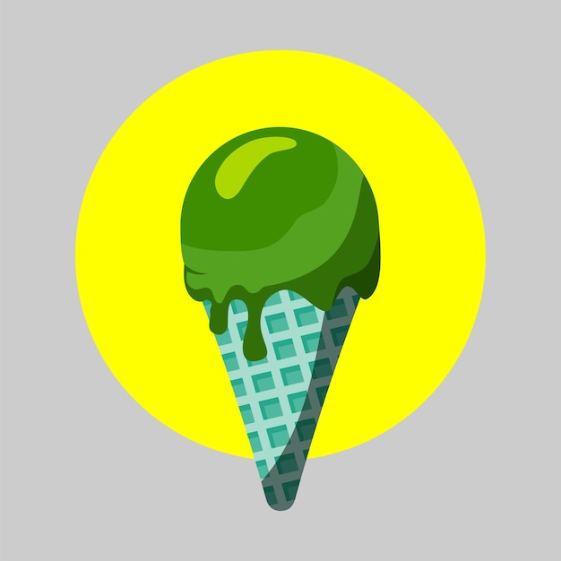 Vector green ice cream