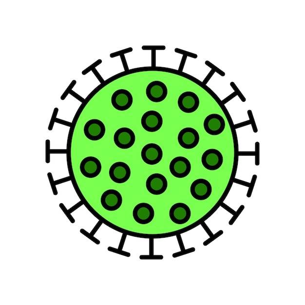 Green icon of the medical Chinese virus microbe dangerous deadly strain covid 19 coronavirus