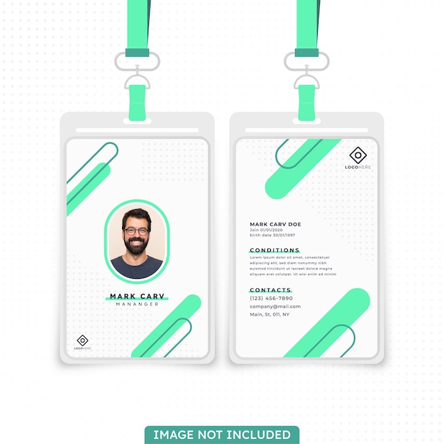 Vector green id card design