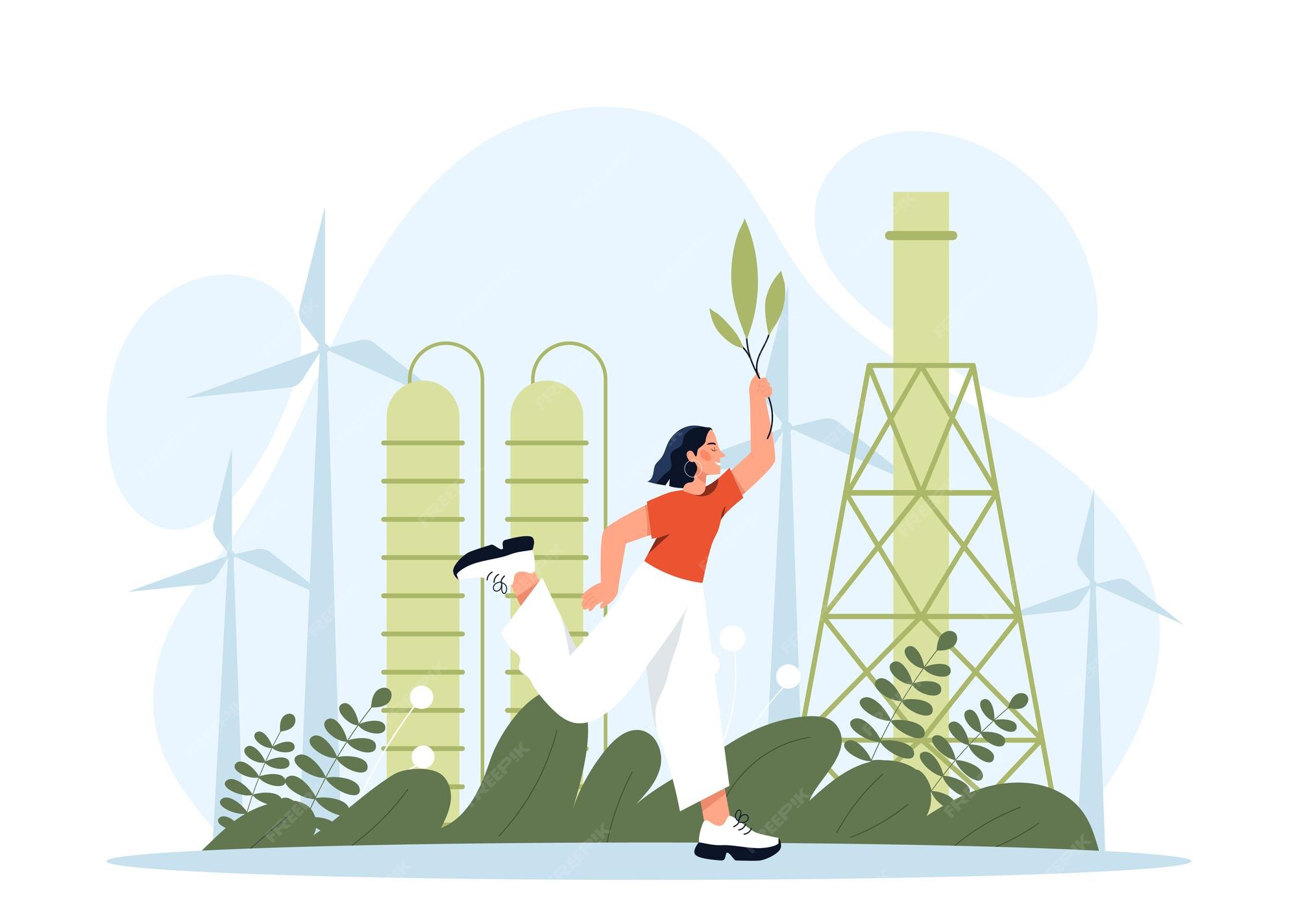 Premium Vector | Green industry concept