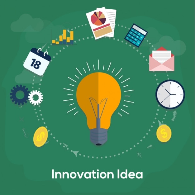 Green innovation background with light bulb